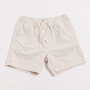 Madewell Men's Cotton Everywear Drawstring Casual Shorts | Ecru Size Medium